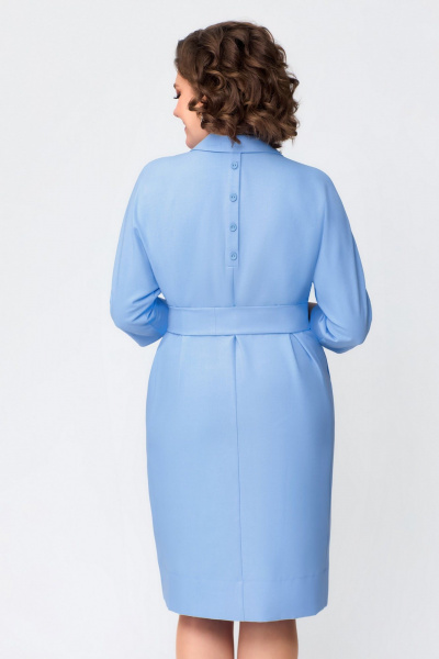 Платье из текстиля в стиле на каждый день, длина 105 см DaLi 3660 голубое - фото 3