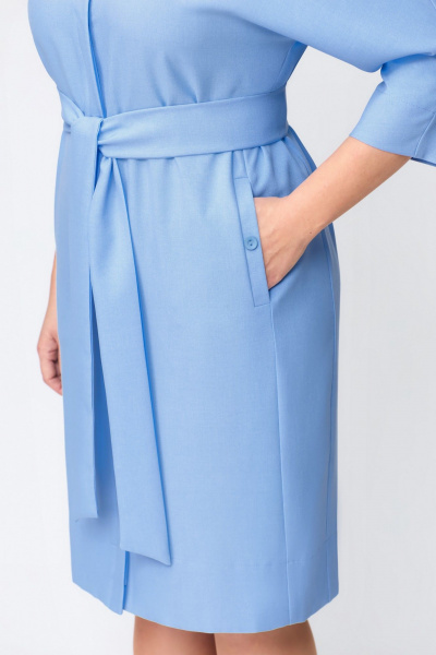 Платье из текстиля в стиле на каждый день, длина 105 см DaLi 3660 голубое - фото 2