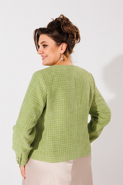 Зеленый жакет в стиле Шанель из текстиля Anelli 1430 зеленый - фото 3