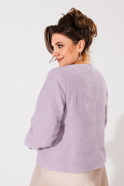 Фиолетовый жакет в стиле Шанель из текстиля Anelli 1430 лиловый - фото 2
