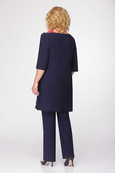 Комплект из кружевной блузы и брюк из трёхкотажной ткани Svetlana-Style 968 темно-синий - фото 2