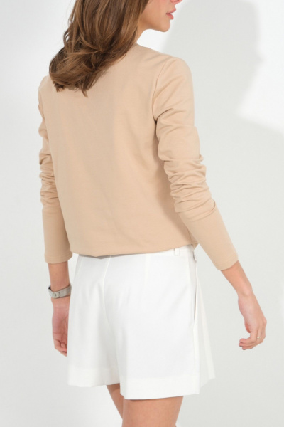 Летние белые короткие шорты со складками Luitui R2040 молочный - фото 4