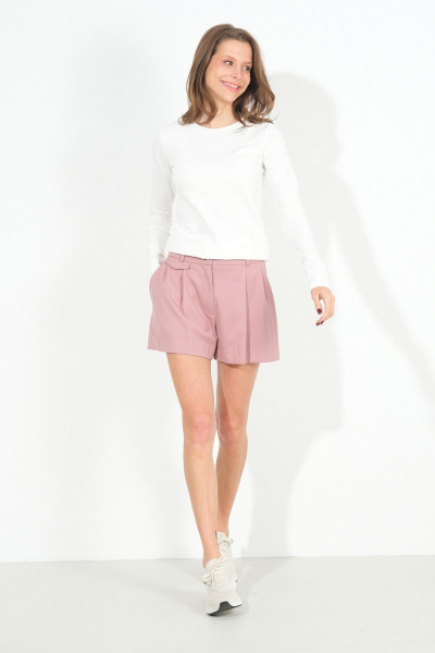 Летние короткие розовые шорты со складками Luitui R2040 розовый - фото 2