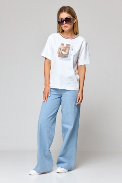 Футболка Laikony L-751-1 голубой_принт - фото 1