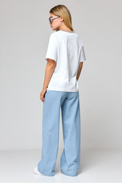 Футболка Laikony L-751-1 голубой_принт - фото 3