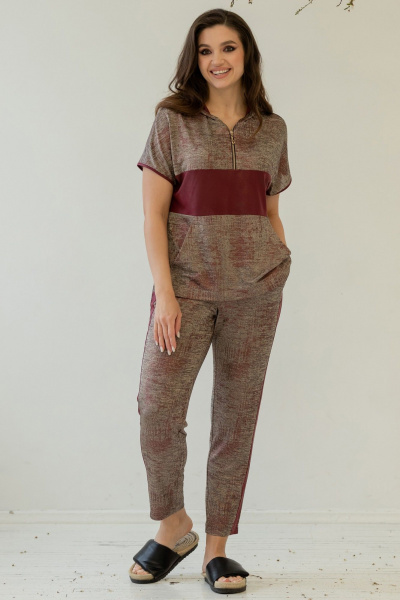 Брюки, джемпер Mislana 542 бордо - фото 1