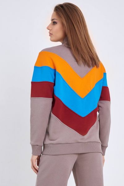 Демисезонный джемпер с контрастными резами и молнией GO F4025/04-03 - фото 3