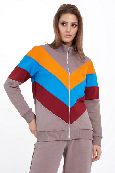 Демисезонный джемпер с контрастными резами и молнией GO F4025/04-03 - фото 2