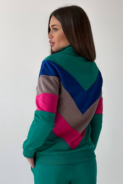 Демисезонный джемпер с контрастными резами и молнией GO F4025/23-02 - фото 4