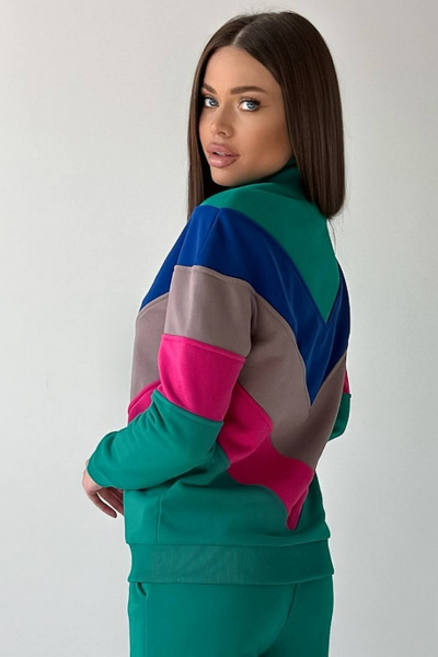 Демисезонный джемпер с контрастными резами и молнией GO F4025/23-02 - фото 3