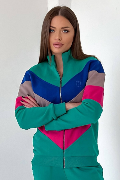 Демисезонный джемпер с контрастными резами и молнией GO F4025/23-02 - фото 2