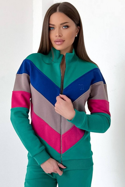 Демисезонный джемпер с контрастными резами и молнией GO F4025/23-02 - фото 1