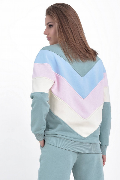 Демисезонный джемпер с контрастными резами и молнией GO F4025/26-688 - фото 2