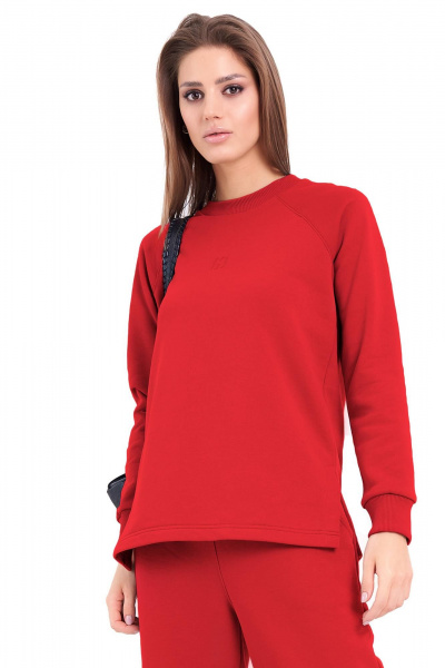 Удлиненный свитшот с вышивкой и разрезами GO F4028/11-02 - фото 1