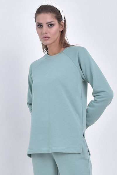 Удлиненный свитшот с разрезами и рукавами реглан GO F4028/26-688 - фото 2