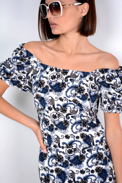 Платье Patriciа C15331 белый,синий - фото 2