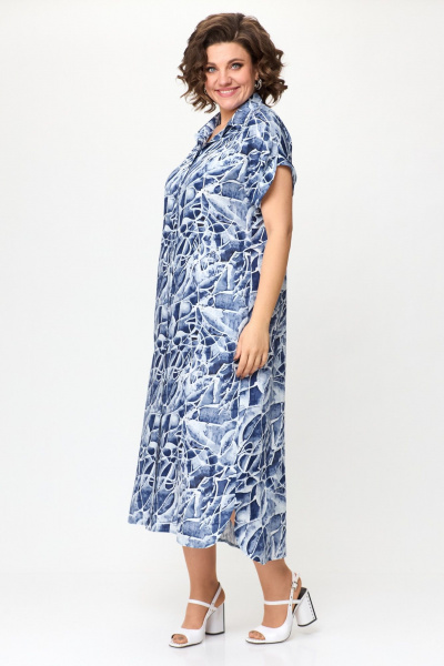 Платье Michel chic 993/1 синий,белый - фото 5