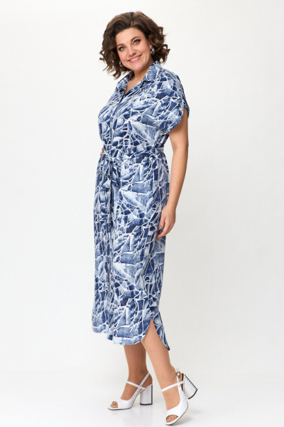 Платье Michel chic 993/1 синий,белый - фото 4