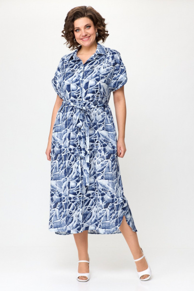 Платье Michel chic 993/1 синий,белый - фото 1