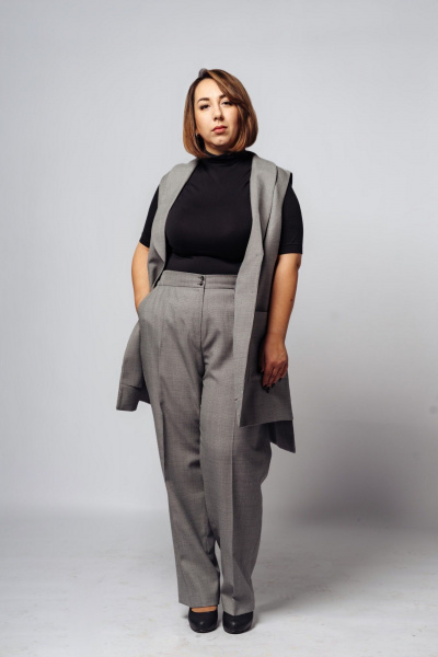 Серый жилет из шерсти и текстиля для костюма БелКредо 22с23-р60 серый - фото 2