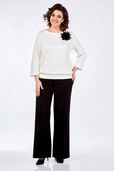 Блуза, брюки Ольга Стиль С-838 белый_ромбы - фото 6