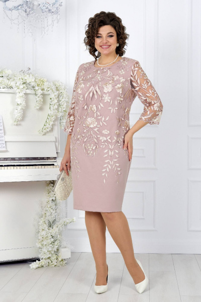 Платье Ninele 5753 темная пудра - фото 1