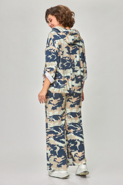 Брюки прямые с эластичной тесьмой и куртка демисезонная Svetlana-Style 1932 камуфляж - фото 2