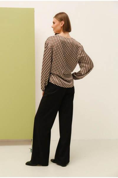 Блуза из текстиля с коротким рукавом и застежкой PUR PUR 11-207 - фото 4