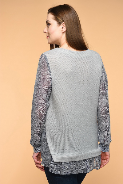 Туника из шерсти и трикотажа длиной 70 см для повседневных образов Медея и К 1898 серый - фото 2