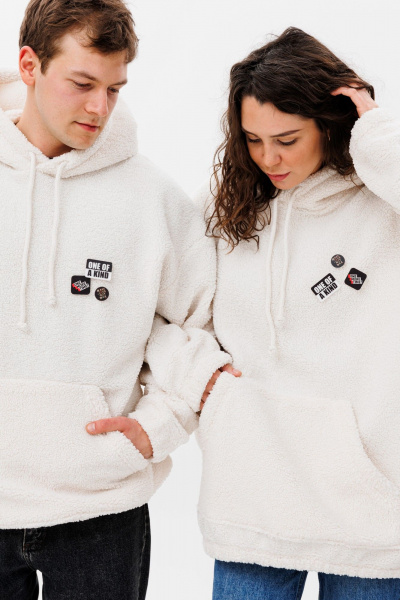 Белое худи oversize с объемным капюшоном и рукавом HIT 0220м белый - фото 9