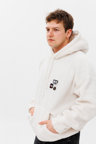 Белое худи oversize с объемным капюшоном и рукавом HIT 0220м белый - фото 3