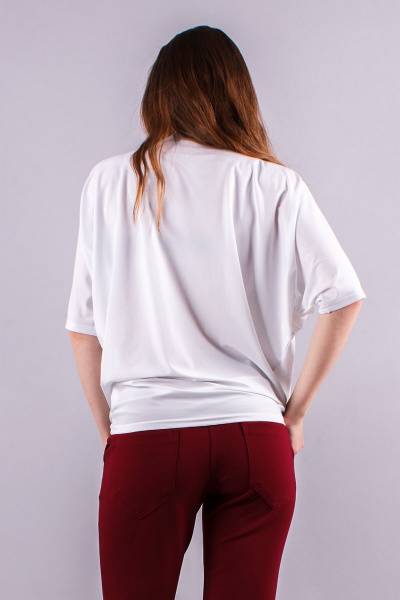 Блуза летучая мышь из трикотажа с воротником качели Mita КМ188 - фото 3