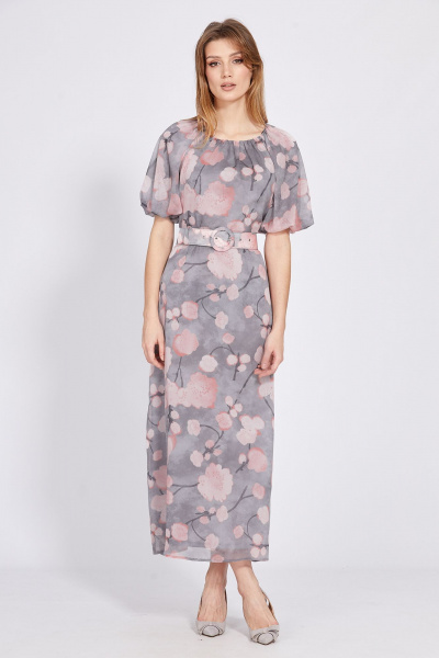 Платье EOLA 2584 серый-розовый - фото 4