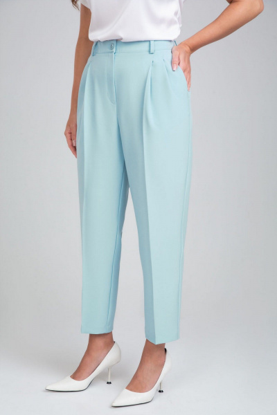 Брюки со стрелками для деловых образов из текстиля IVARI 310/1 голубой - фото 4