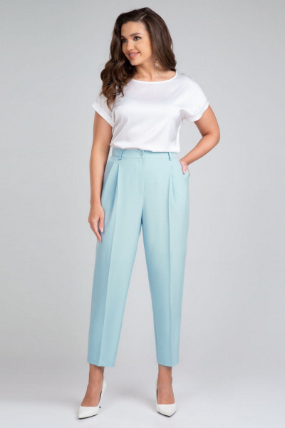 Брюки со стрелками для деловых образов из текстиля IVARI 310/1 голубой - фото 2
