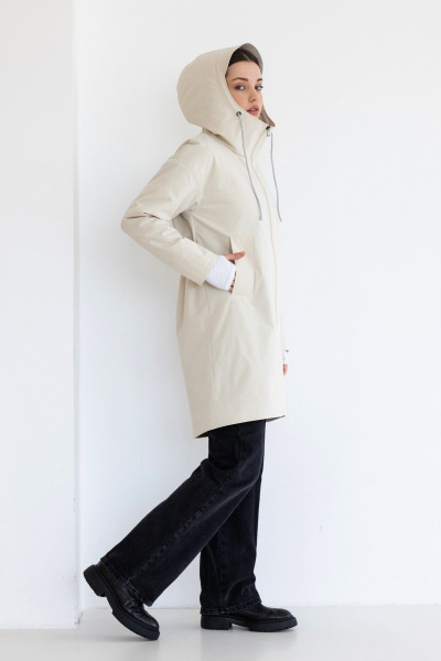 Куртка парка с капюшоном и водоотталкивающей пропиткой FEVRALI М03-2024 пергамент - фото 6