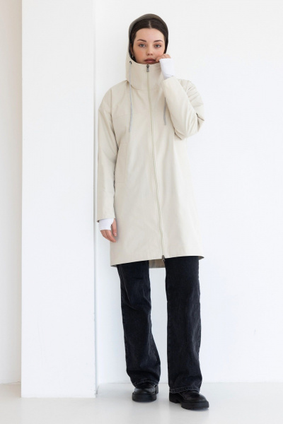 Куртка парка с капюшоном и водоотталкивающей пропиткой FEVRALI М03-2024 пергамент - фото 1