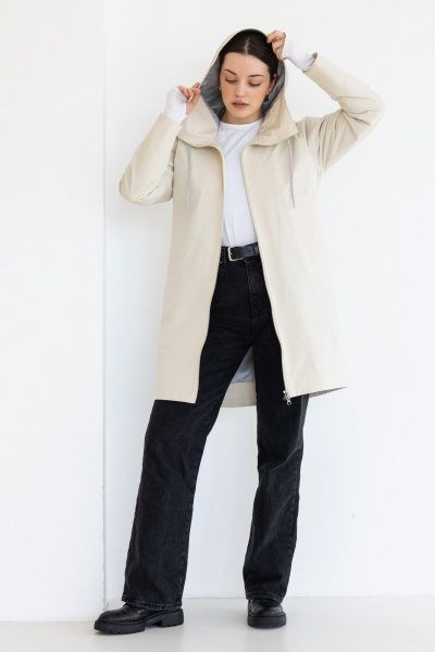 Куртка парка с капюшоном и водоотталкивающей пропиткой FEVRALI М03-2024 пергамент - фото 2