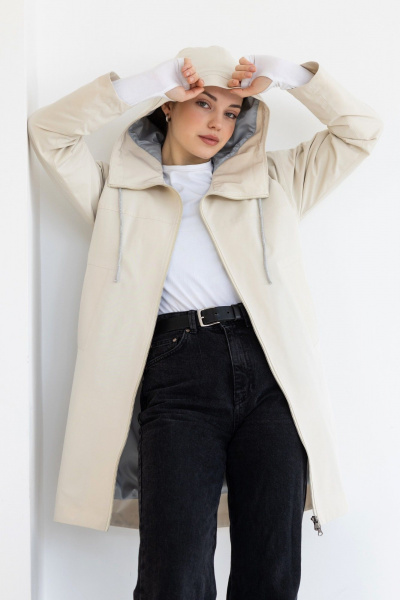 Куртка парка с капюшоном и водоотталкивающей пропиткой FEVRALI М03-2024 пергамент - фото 3