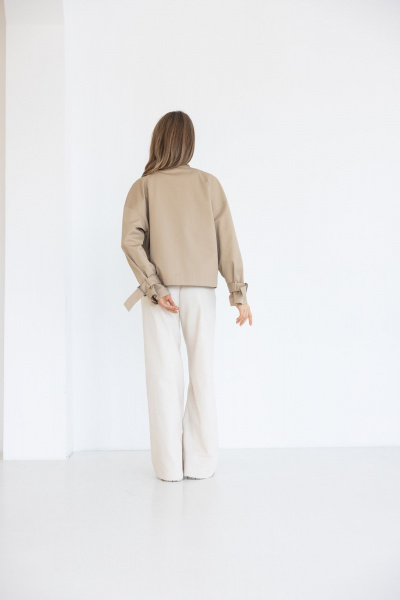 Платье бохо с трикотажным верхом и хлопковой юбкой FEVRALI М04-2024 песочный - фото 8