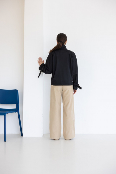 Хлопковая куртка с сатиновым эффектом для повседневных образов FEVRALI М04-2024 черный - фото 3