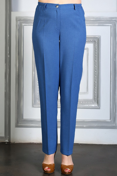 Брюки с резинкой синие удлиненные для повседневных образов Avila 0633 синий - фото 1