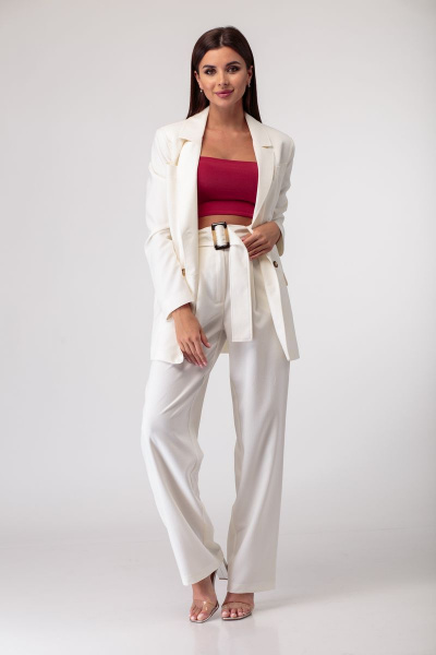 Летний топ без бретелей из текстиля, универсальный и стильный Anelli 767 бордо - фото 5