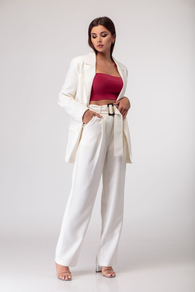 Летний топ без бретелей из текстиля, универсальный и стильный Anelli 767 бордо - фото 4