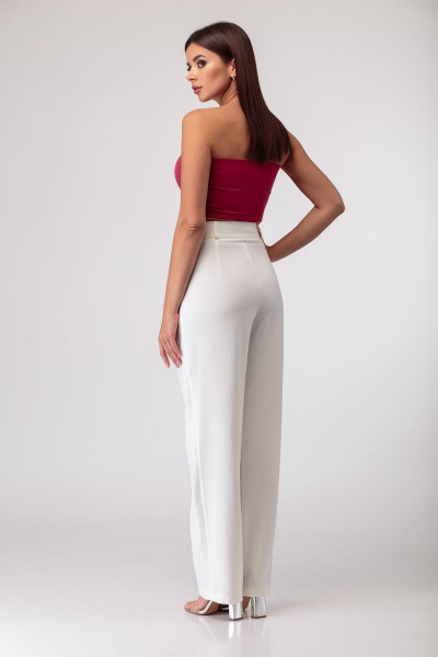 Летний топ без бретелей из текстиля, универсальный и стильный Anelli 767 бордо - фото 2