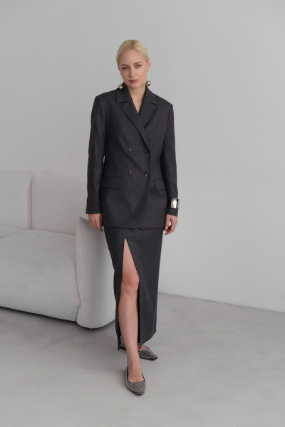 Миди юбка с высокой посадкой и разрезом HELEN BIRCH U014а - фото 8