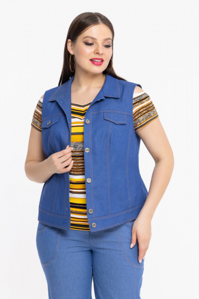 Жилет Avila 0924 светло-синий - фото 6