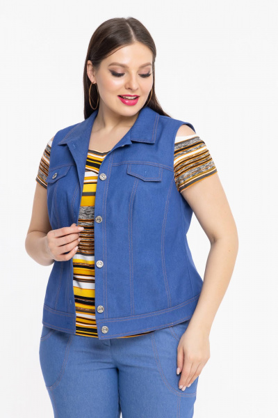 Жилет Avila 0924 светло-синий - фото 4