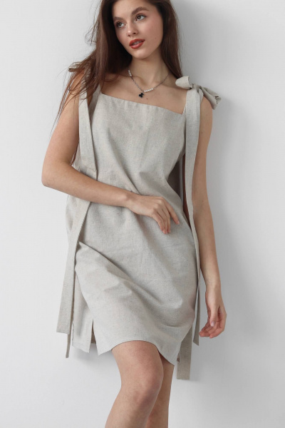 Платье SK Brand SK7134 серо-бежевый - фото 2