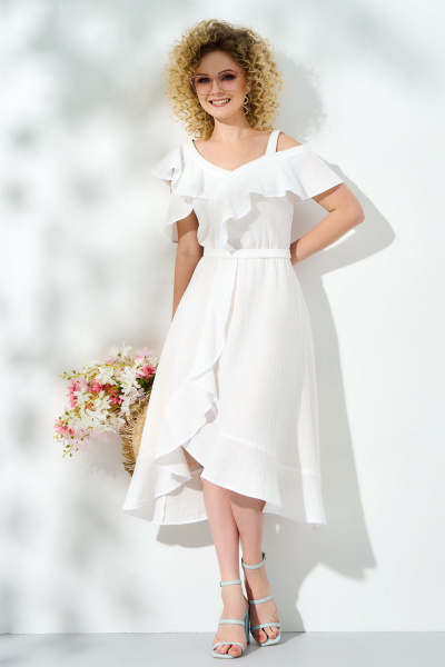 Летнее платье с оборками, воланами и потайной молнией Euromoda 456 - фото 1